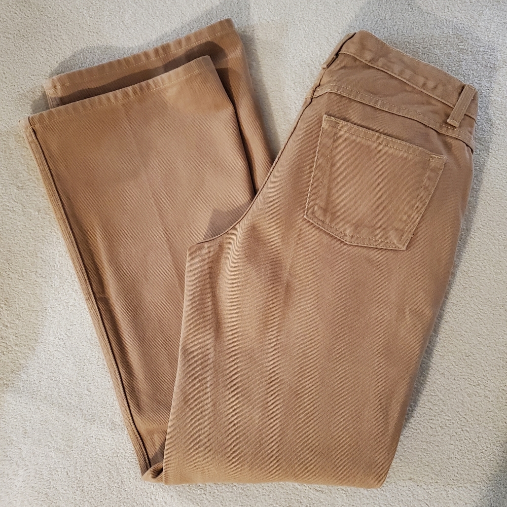 Newport News Jeanology 90s Lowrise Caramel Denim Flare Size 6